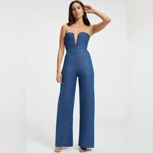 Good American Strapless Denim Jumpsuit Size 3, brand new with tags.